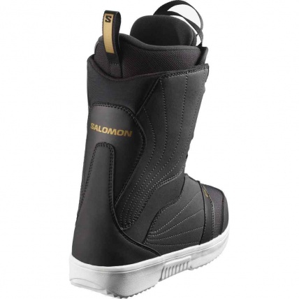 Pearl Boa Black White Gold Womens Snowboard Boots Back